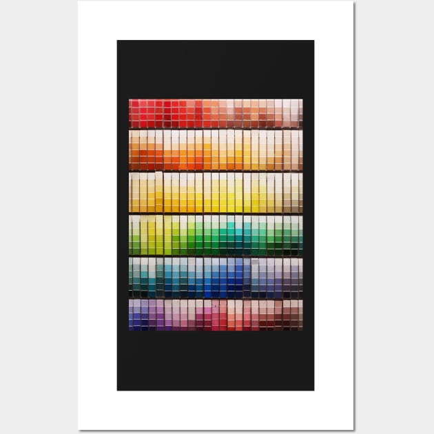 Colorful paint swatches ordered in rainbow order at the hardware store Wall Art by karinelizabeth